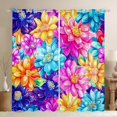 thumbnail image 1 of jejeloiu Watercolor 3D Flower Black Out Curtains,Colorful Floral Curtains Pack of 2 (42x63 Each),Pink Blue Orange Bedroom Curtains For Adult,Breathable Home Decor, 1 of 6