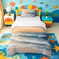 thumbnail image 1 of jejeloiu Watercolor Beach Sunset Twin Duvet Cover For Girls,Ocean Theme Twin Bedding,Peach Blue,Reversible,2pcs,1 Duvet Cover and 1 Pillowcase, 1 of 6