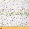 thumbnail image 1 of jejeloiu Watercolor Cartoon Flower Fabric by the Yard 1 Yard,Country Floral Home Decor Fabric by the Yard,Dreamy Purple Butterflies Sewing Fabric For Child,Breathable Home Decor, 1 of 6