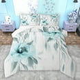 thumbnail image 1 of jejeloiu Watercolor Floral Bedding Comforter Set,Retro Flower Blossom Twin Comforter Sets,White Cyan Bedding Set For Teens,Breathable Home Decor Reversible,2-Piece, 1 of 8