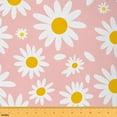 thumbnail image 1 of jejeloiu Watercolor Flower Floral Fabric by the Yard 2 Yards,White Kawaii Daisy Room Decor Fabric by the Yard,Natural Theme Fabric for Sewing For Child,Breathable Home Decor, 1 of 6