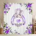 thumbnail image 1 of jejeloiu Watercolor Loves Rainbow Curtains Pack of 2 (42x84 Each),Wild Elephant Rustic Floral Curtains Blackout,Purple White Bedroom Curtains For Kids,Ultra Soft Home Decor, 1 of 6