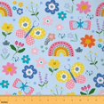 thumbnail image 1 of jejeloiu Watercolor Moth Butterflies Fabric by the Yard 1 Yard,Cartoon Dragon Home Decor Fabric by the Yard,Boho Bohemian Rainbow Sewing Fabric For Children,Breathable Home Decor, 1 of 6