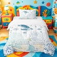 thumbnail image 1 of jejeloiu Watercolor Sea Turtle Twin Comforter Sets,Coral Fish Print Bedding Set For Boys,Blue White,2-Piece,1 Comforter and 1 Pillowcase, 1 of 7