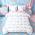 thumbnail image 1 of jejeloiu Watercolor Seashell Bow 7 Pieces Full Size Bedding Sets For Girls,Soft Coastal Pattern Full Size Bed in a Bag,Pastel Pink,Pink Reversible, 1 of 7