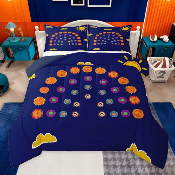 jejeloiu Watercolor Vintage Flower Twin Comforter Sets,Bohemian Floral Print Bedding Set For Men Women Reversible 2pcs