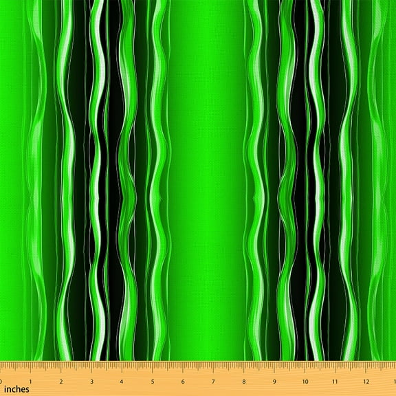 jejeloiu Wave Stripes Lines Fabric by the Yard 10 Yards,Modern Geometric Aesthetic Room Decor Fabric by the Yard,Green Geometric Sewing Fabric For Children,Microfiber Bedroom Decor