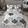 thumbnail image 1 of jejeloiu Waves Striped Lines 7-Piece Bedding Comforter Set,Boho Gemoetric Pattern King Bedding Sets,Gray Mermaid Print Bed Sheets For Adults,Super Cozy Room Decor Reversible, 1 of 8