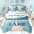 thumbnail image 1 of jejeloiu Welcome Lake House 7-Piece Bedding Comforter Set,Nature Scenery Mountain King Bedding Sets For Teens Kids Reversible, 1 of 8