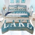 thumbnail image 1 of jejeloiu Welcome Lake House Twin Comforter Sets,Old Wooden Planks Bedding Set For Men Women Reversible 2-Piece, 1 of 8