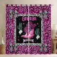 thumbnail image 1 of jejeloiu Western Cowboy Boots Black Out Curtains,Chic Leopard Print Curtains Pack of 2 (42x63 Each),Cheetah Pattern Bowknot Bowtie Bedroom Curtains For Girls Kids,Breathable Home Decor, 1 of 6