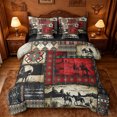 thumbnail image 1 of jejeloiu Western Cowboy Collage Pattern 7-Piece Twin Bedding Sets Kids,Country Print Bedding Comforter Set,Reversible, 1 of 7