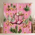 thumbnail image 1 of jejeloiu Western Cowgirl Boots Black Out Curtains,Retro Rustic Flowers Curtains Pack of 2 (42x63 Each),Tropical Desert Plant Cactus Bedroom Curtains For Girls Kids,Luxury Bedroom Decor, 1 of 6