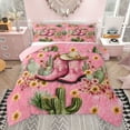 thumbnail image 1 of jejeloiu Western Cowgirl Boots Full Size Comforter Sets,Retro Rustic Flowers Bedding Comforter Set,Tropical Desert Plant Cactus Bedding Sets For Girls Kids,Luxury Bedroom Decor Reversible,3-Piece, 1 of 8