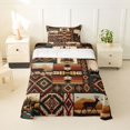 thumbnail image 1 of jejeloiu Western Deer Twin Sheets,Aztec Pattern Bedding For Boys,Earthy Multi,3 Pieces,1 Fitted Sheet and 1 Pillowcase, 1 of 6