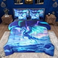thumbnail image 1 of jejeloiu Western Fantasy Dragon 7-Piece Twin Bedding Sets,Northern Lights Bedding Comforter Set For Boys Teens Reversible, 1 of 8