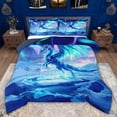 thumbnail image 1 of jejeloiu Western Fantasy Dragon Twin Comforter Sets,Northern Lights Bedding Set For Boys Teens Reversible 2 Pieces, 1 of 8