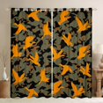 thumbnail image 1 of jejeloiu Western Farmhouse Camo Blackout Curtains Set of 2 (52x84 Each),Orange Mallard Duck Window Curtains For Teens, 1 of 6