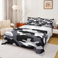 thumbnail image 1 of jejeloiu Western Farmhouse Camo Queen Sheet Sets,Black Gray White Bed Set For Teens 4 Pieces, 1 of 7