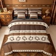 thumbnail image 1 of jejeloiu Western Texas Stars 7pcs Bedding Comforter Set Kids,Cowboy Print Queen Bedding Sets,Reversible, 1 of 7