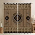 thumbnail image 1 of jejeloiu Western Tribal Blackout Curtains Set of 2 (52x84 Each),Retro Aztec Geometric Window Curtains,Brown Black Curtains and Drapes For Adult,Microfiber Bedroom Decor, 1 of 6