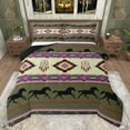 thumbnail image 1 of jejeloiu Western Tribal Full Size Comforter Sets,Retro Aztec Geometric Bedding Comforter Set,Purple Green Pink Bedding Sets For Adult,Microfiber Bedroom Decor Reversible,3-Piece, 1 of 8