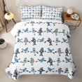 thumbnail image 1 of jejeloiu Whimsical Bird Quilt Full For Men Women,Branch Pattern Full Bedspread Sets,Blue White,3 Pieces, 1 of 7