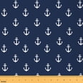 thumbnail image 1 of jejeloiu White Anchor Fabric by the Yard 1 Yard, Vintage Nautical Sewing Fabric, Navy Blue White Room Decor Fabric by the Yard, Microfiber Bedroom Decor, 1 of 6