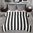 thumbnail image 1 of jejeloiu White Black Stripe 7-Piece Twin Bedding Sets,Modern Geometric Line Bedding Comforter Set,Minimaliat Stripes Desgin Sheet Sets For Girls Boys,Super Cozy Room Decor Reversible, 1 of 8
