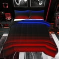 thumbnail image 1 of jejeloiu White Black Stripe Full Size Comforter Sets,Modern Geometric Line Bedding Comforter Set,Red Black Blue Bedding Sets For Girls Boys,Super Cozy Room Decor Reversible,3 Pieces, 1 of 8