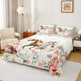 thumbnail image 1 of jejeloiu White Brown Horse Twin Sheet Sets,Western Boots Hats Twin Fitted Sheet,Rustic Flower Floral Flat Sheet For Children,Breathable Home Decor,3pcs, 1 of 7
