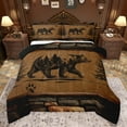 thumbnail image 1 of jejeloiu Wild Animal Bear Bedding Comforter Set,Jungle Wildlife Twin Comforter Sets,Rustic Pine Tree Bedding Set For Men Women,Ultra Soft Home Decor Reversible,2 Pieces, 1 of 8