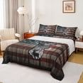 thumbnail image 1 of jejeloiu Wild Animal Deer Twin Sheet Sets,Rustic Farmhouse Cabin Bedding,Retro American Flag 03 For Kids 3 Pieces, 1 of 7