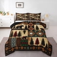 thumbnail image 1 of jejeloiu Wild Bear Bedding Comforter Set,Jungle Animal Twin Comforter Sets,Retro Aztec Geometric Bedding Set For Boys,Microfiber Bedroom Decor Reversible,2-Piece, 1 of 8