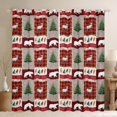 thumbnail image 1 of jejeloiu Wild Bear Black Out Curtains,Jungle Wildlife Animals Curtains Pack of 2 (42x63 Each),Red Patchwork Plaid Bedroom Curtains For Girls Kids,Ultra Soft Home Decor, 1 of 6