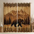 thumbnail image 1 of jejeloiu Wild Bear Blackout Curtains Set of 2 (52x84 Each),Rustic Farmhouse Window Curtains,Brown Bohemian Flowers Curtains and Drapes For Boys Kids,Ultra Soft Home Decor, 1 of 6