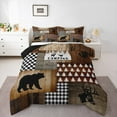 thumbnail image 1 of jejeloiu Wild Bear Elk Full Size Comforter Sets,Old Wooden Board Bedding Comforter Set,Rustic Farmhouse Cabin Bedding Sets For Teens,Breathable Room Decoration Reversible,3 Pieces, 1 of 7