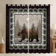 thumbnail image 1 of jejeloiu Wild Bear Silhouette Curtains Pack of 2 (42x84 Each),Rustic Plants Pine Curtains Blackout,Brown Pine Tree Bedroom Curtains For Men Women,Ultra Soft Home Decor, 1 of 6