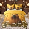thumbnail image 1 of jejeloiu Wild Capybara 7 Pieces Bedding Comforter Set,Rustic Daisy Flower Full Bedding Set,Country Floral Fitted Sheet Flat Sheet For Teens,Breathable Home Decor Reversible, 1 of 8