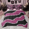 thumbnail image 1 of jejeloiu Wild Cheetah Pattern 7-Piece Twin Bedding Sets,Modern Abstract Aesthetic Bedding Comforter Set,Pink Black Sheet Sets For Boys Girls,Super Cozy Room Decor Reversible, 1 of 8