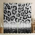 thumbnail image 1 of jejeloiu Wild Cheetah Pattern Curtains Pack of 2 (42x84 Each),Abstract Glitter Print Curtains Blackout,Gray White Bedroom Curtains For Boys Girls,Super Cozy Room Decor, 1 of 6