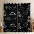 thumbnail image 1 of jejeloiu Wild Dino Blackout Curtains Set of 2 (52x84 Each),3D Dinosaur Print Window Curtains,Black White Curtains and Drapes For Boys Teens,Luxury Bedroom Decor, 1 of 6