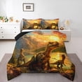 thumbnail image 1 of jejeloiu Wild Dinosaur Bedding Comforter Set,Natural Scenery Mountain Twin Comforter Sets,Jungle Wildlife Bedding Set For Boys Kids,Breathable Bedroom Decorative Reversible,3 Pieces, 1 of 8