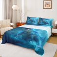 thumbnail image 1 of jejeloiu Wild Dinosaur Dino Bed Sheets,Abstract Blue Lightning King Sheets For Bots Teens 4pcs, 1 of 7