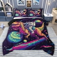 thumbnail image 1 of jejeloiu Wild Dinosaur Dino Full Size Comforter Sets,Cartoon Astronaut Bedding Sets For Teens Reversible 3 Pieces, 1 of 8
