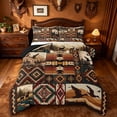 thumbnail image 1 of jejeloiu Wild Duck Full Size Comforter Sets,Patchwork Pattern Bedding Comforter Set For Boys,Rustic Multi,Black Reversible,3-Piece,1 Comforter and 2 Pillowcases, 1 of 7