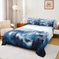 thumbnail image 1 of jejeloiu Wild Flying Animal Queen Sheet Sets,Rustic Woodland Pine Flat Sheet,Blue White Queen Fitted Sheet For Adult,Ultra Soft Home Decor,4 Pieces, 1 of 7