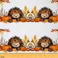 thumbnail image 1 of jejeloiu Wild Hedgehog Fabric by the Yard 1 Yard,Pumpkin Pine Cone Home Decor Fabric by the Yard,Autumn Fall Leaves Sewing Fabric For Children,Luxury Bedroom Decor, 1 of 6