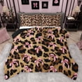 thumbnail image 1 of jejeloiu Wild Leopard Cheetah Bedding Comforter Set,Cute Bow Knot Twin Comforter Sets,Pink Brown Bedding Set For Girl,Breathable Home Decor Reversible,2-Piece, 1 of 8