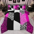 thumbnail image 1 of jejeloiu Wild Leopard Cheetah Queen Comforter Set,Safari Zebra Lines Bedding Comforter Set For Kids Reversible 3-Piece, 1 of 8